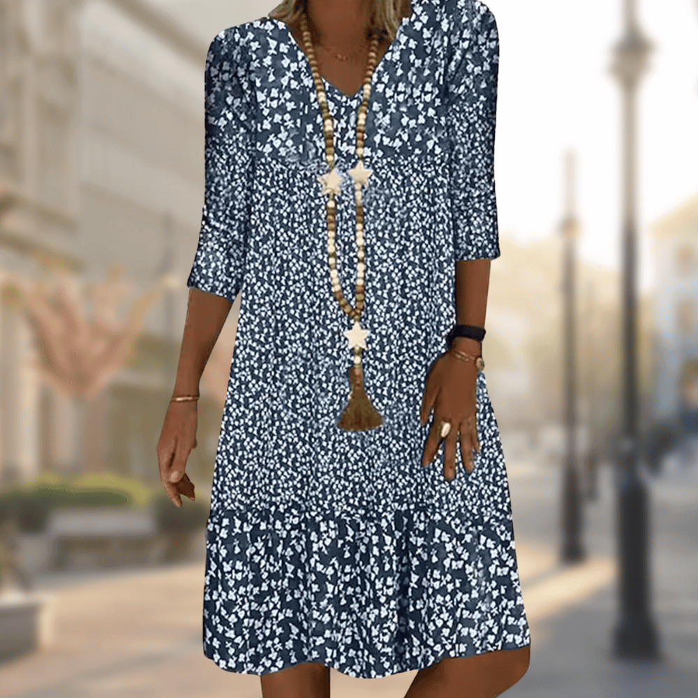 Women's Mini Dress Vintage V-Neck Black 0