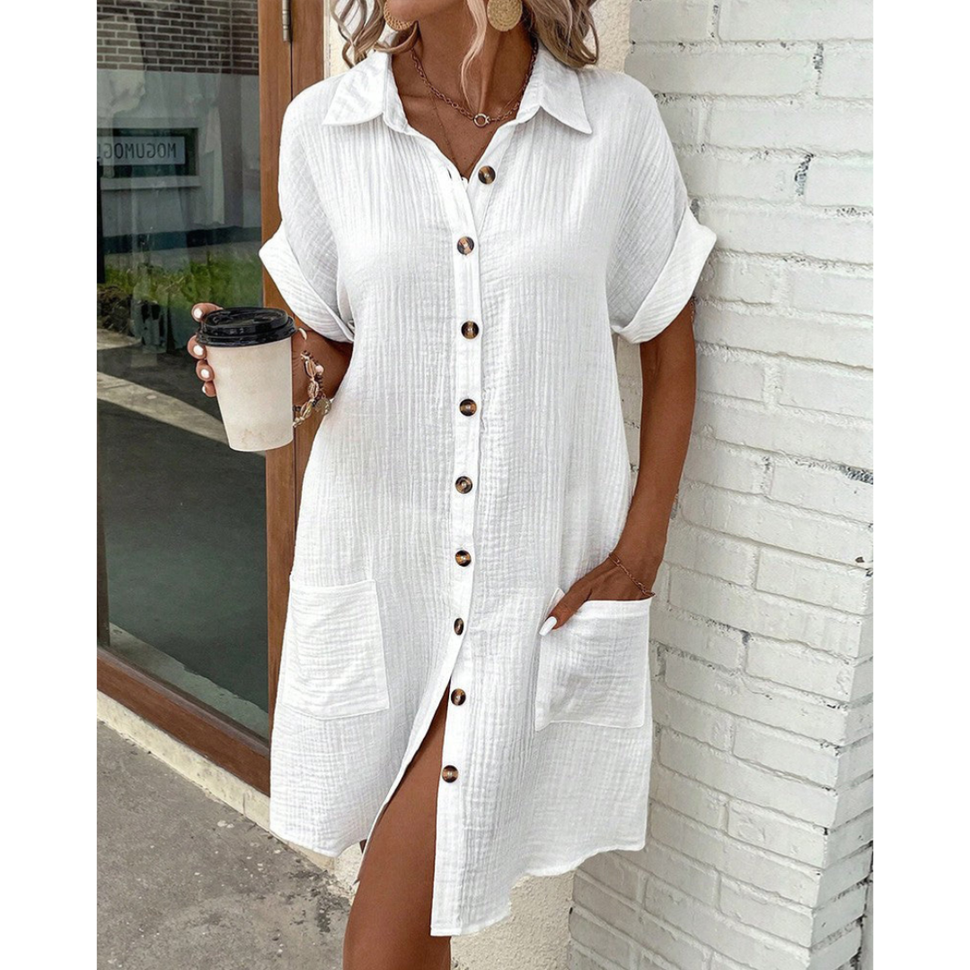 Women's Shirt Dress White 0