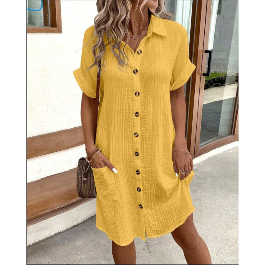 Women's Shirt Dress White 1