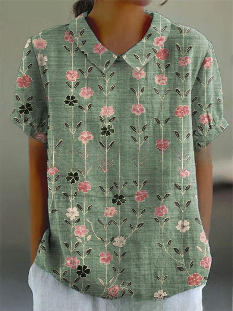 Womens Vintage Floral Blouse - Casual Summer Tops for Women 11