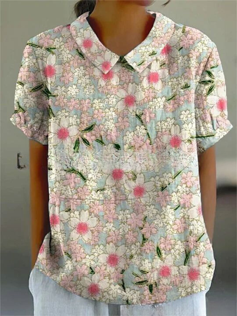 Womens Vintage Floral Blouse - Casual Summer Tops for Women 6