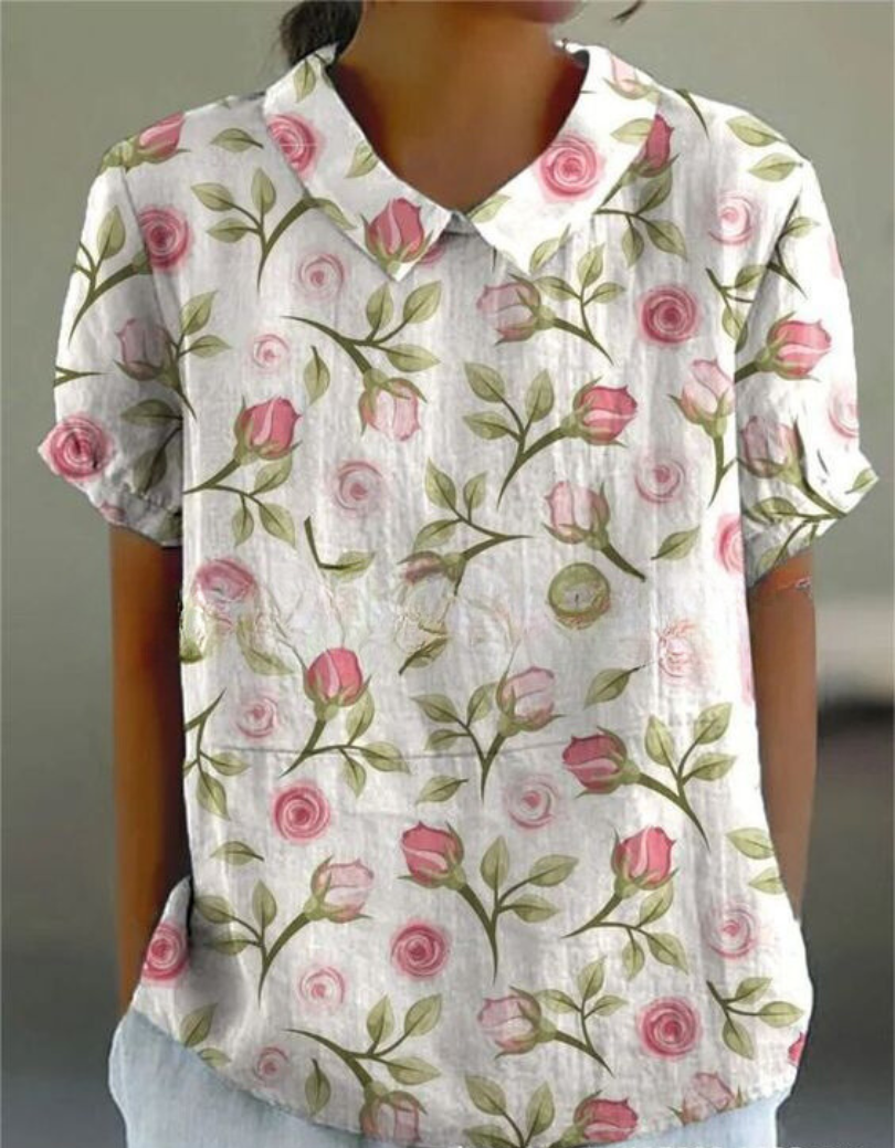 Womens Vintage Floral Blouse - Casual Summer Tops for Women 7