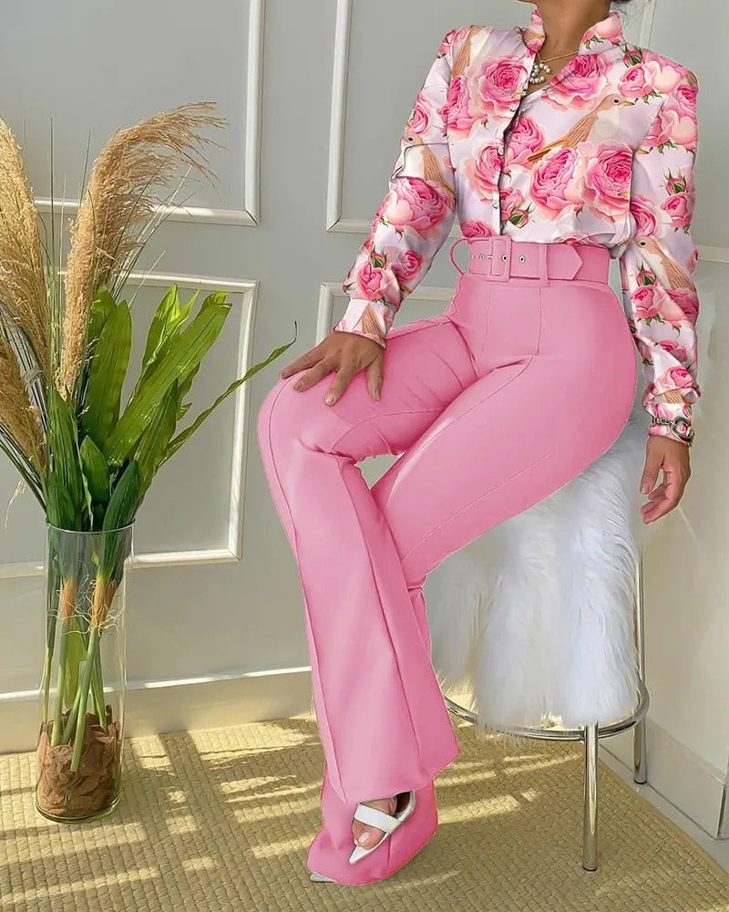 Elegant Women's Business Blouse & Pants Set | Adrienne