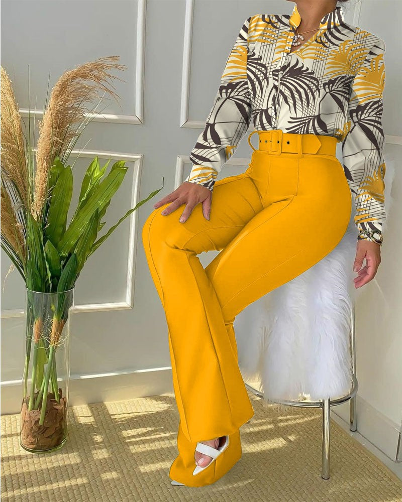 Elegant Women's Business Blouse & Pants Set | Adrienne