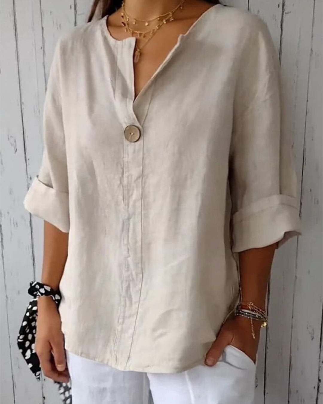 Stylish Casual Linen Blouse for Women | Dianela - Breathable & Chic