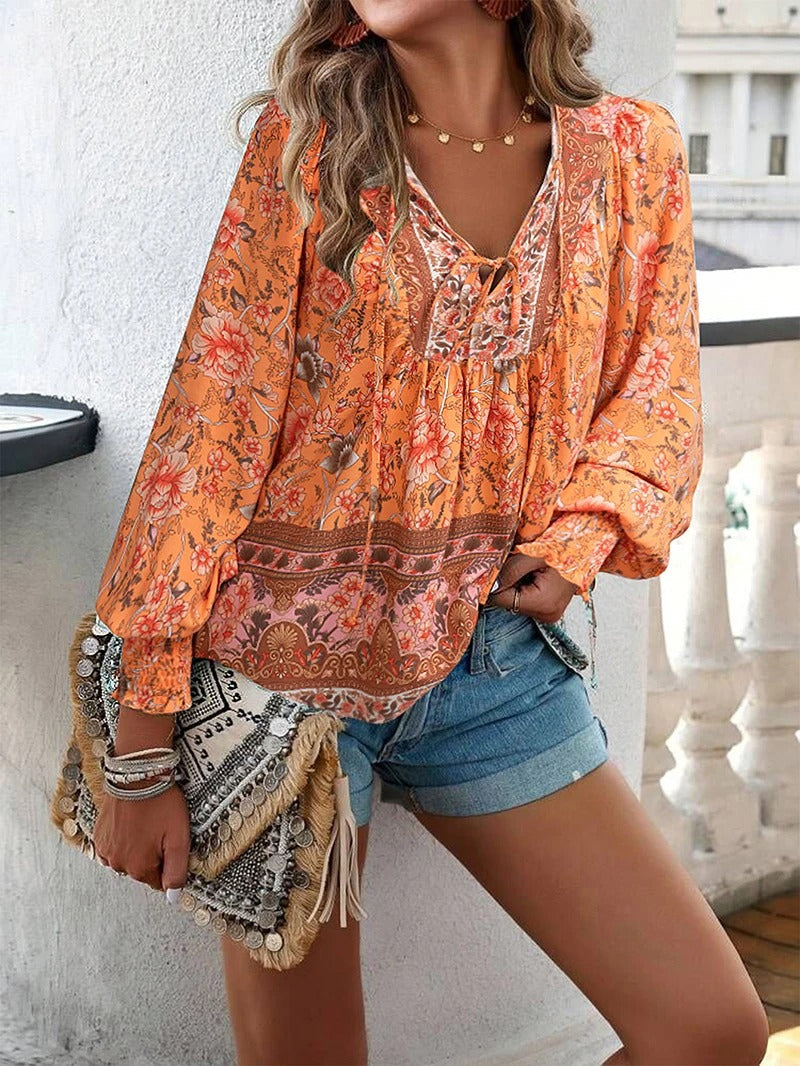 Chic Floral Summer Blouse for Women - Amelina: Stylish & Breezy