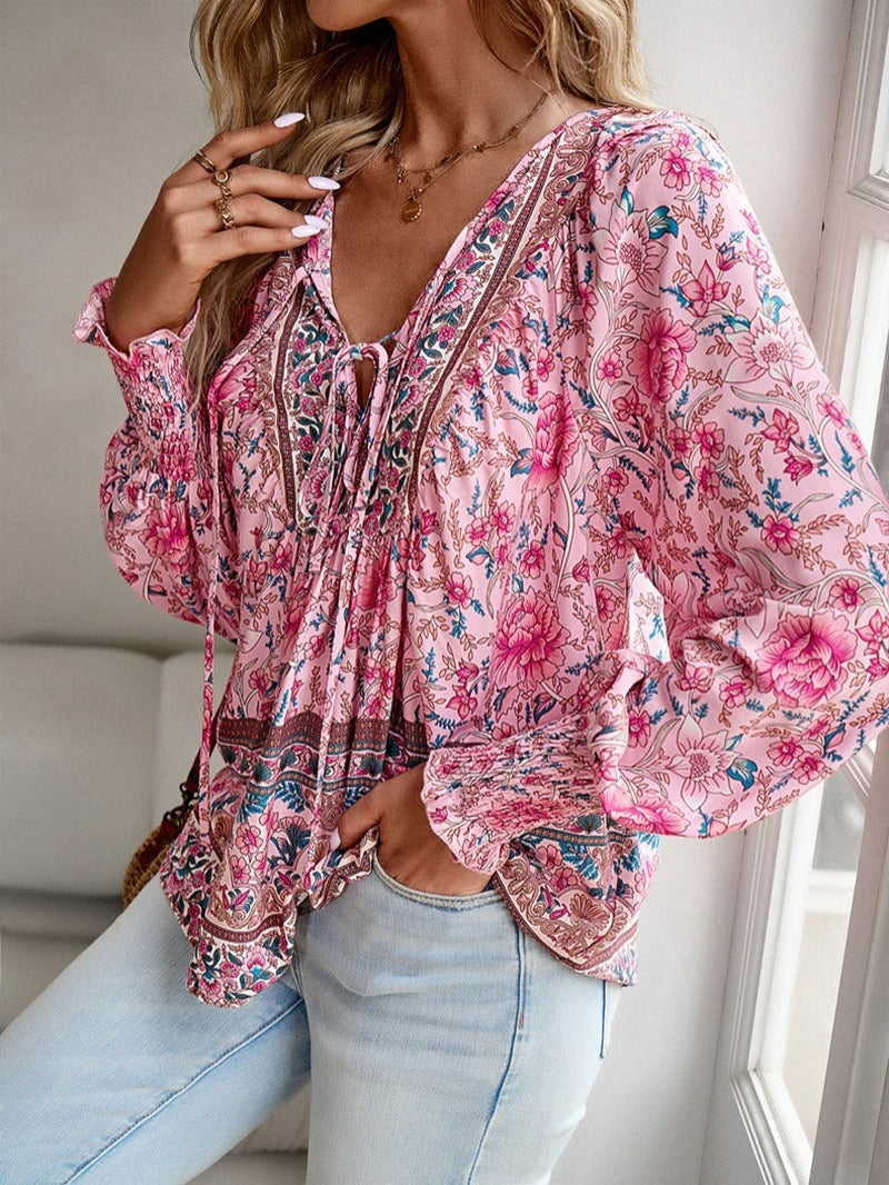 Chic Floral Summer Blouse for Women - Amelina: Stylish & Breezy