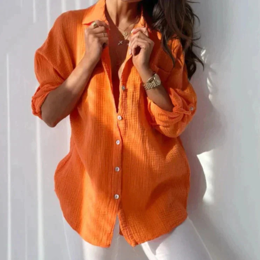 Cheryl Elegant Women's Linen Summer Blouse - Breathable & Stylish