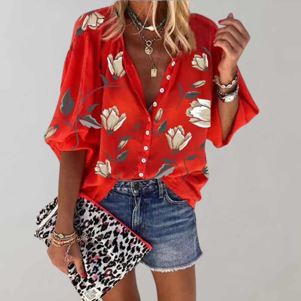 Chic Floral Summer Shirt for Women | Sierra - Perfect for Warm Days