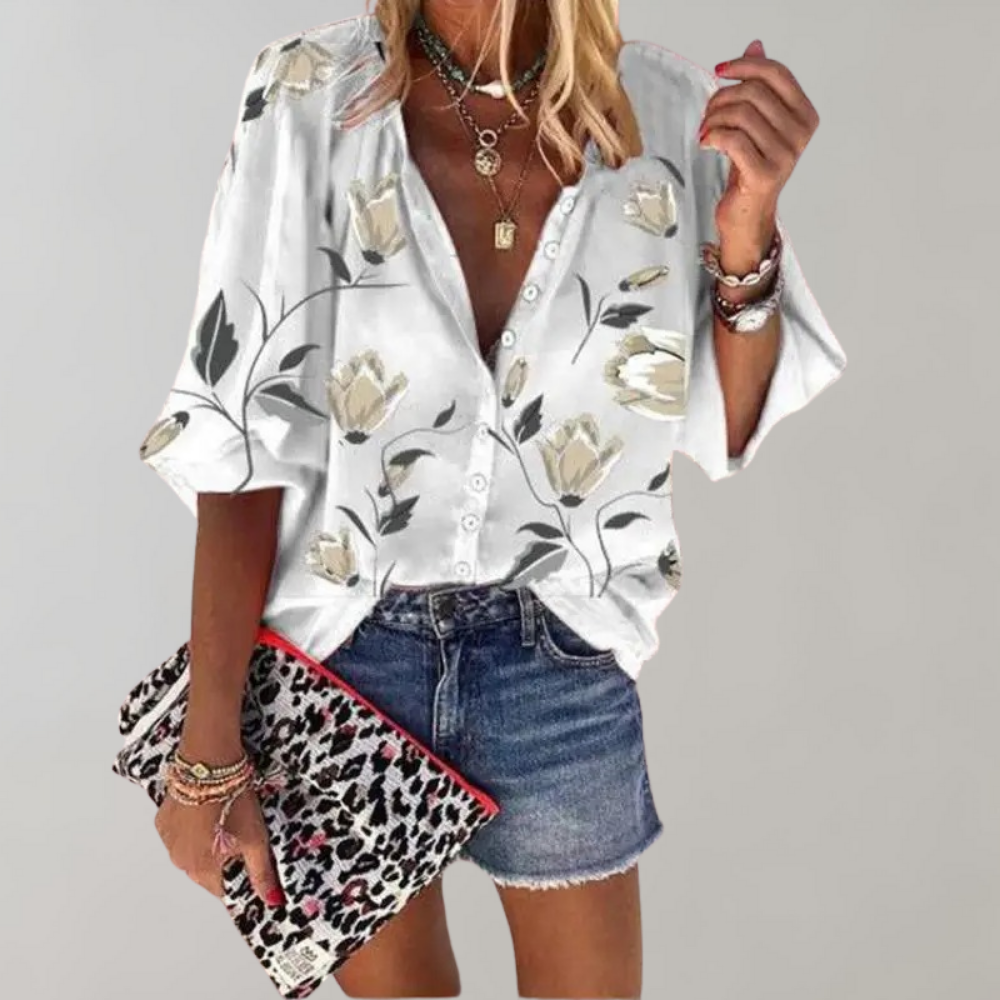 Chic Floral Summer Shirt for Women | Sierra - Perfect for Warm Days