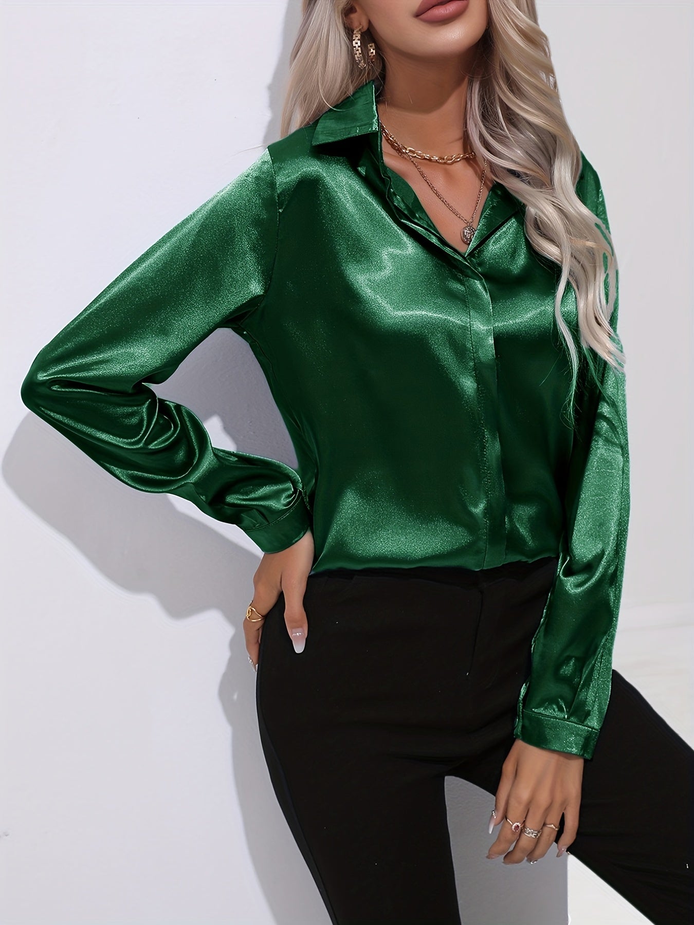 Elegant Women's Satin Blouse | Luxurious Style by Kaida