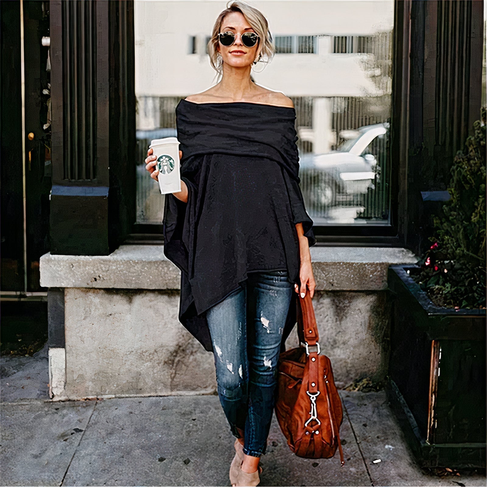 Chic Off-Shoulder Long Sleeve Top for Women | Cian Fashion