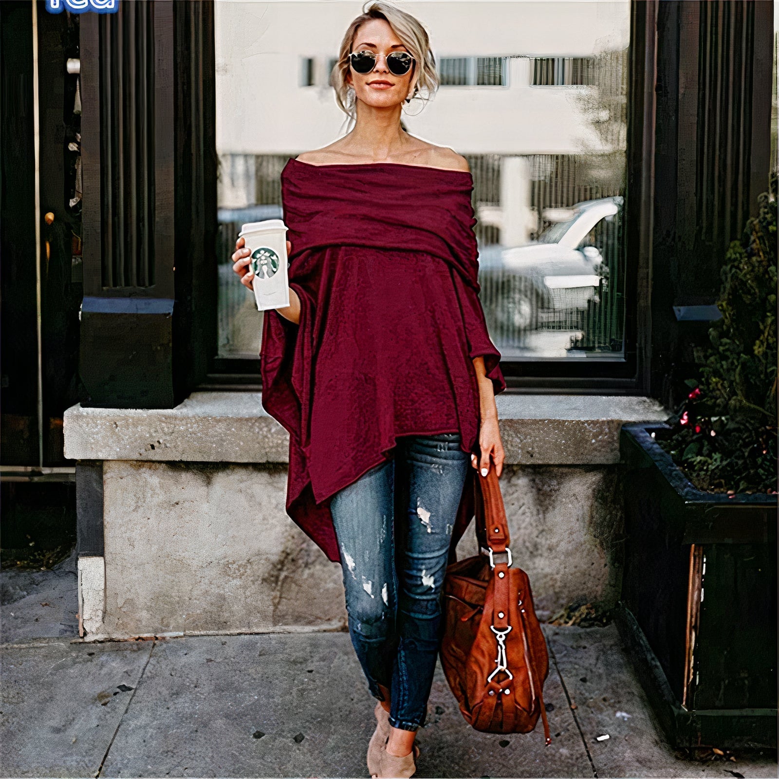 Chic Off-Shoulder Long Sleeve Top for Women | Cian Fashion