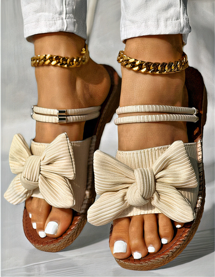 Trendy Women's Summer Bow Sandals | Stylish Comfort by Ariane