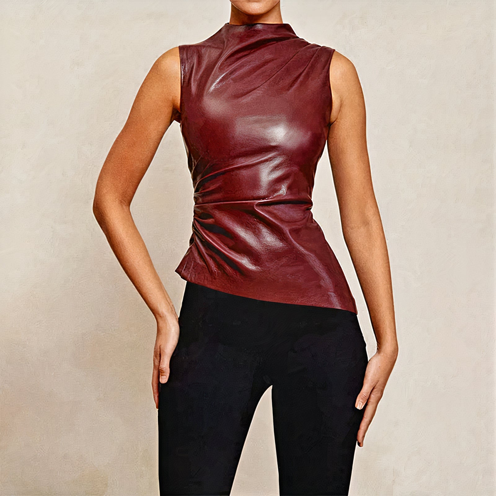 Chic Women's Leather Top | Jaya - Stylish & Versatile Fashion