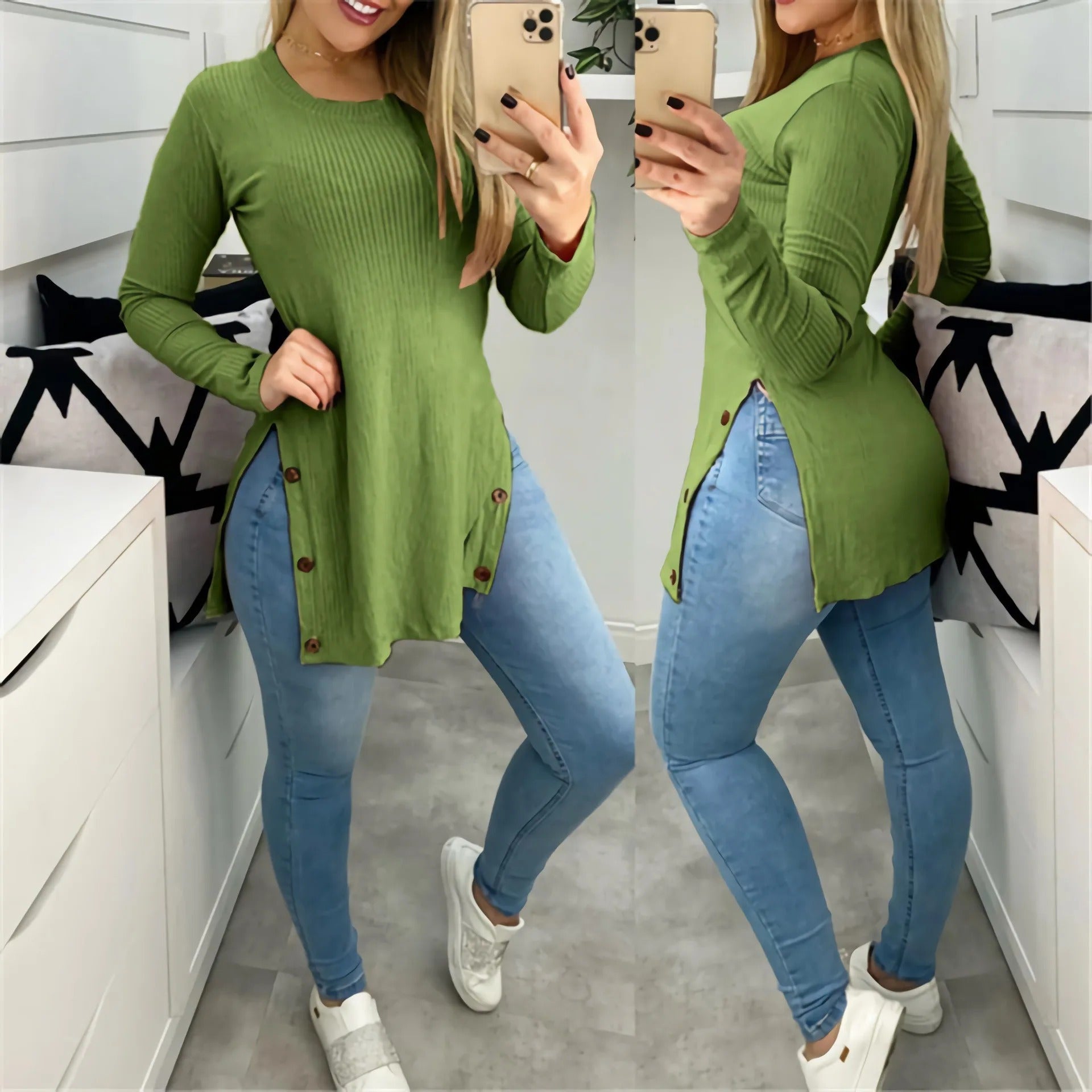 Chic Women's Casual Long Sleeve Blouse | Lina - Effortless Style