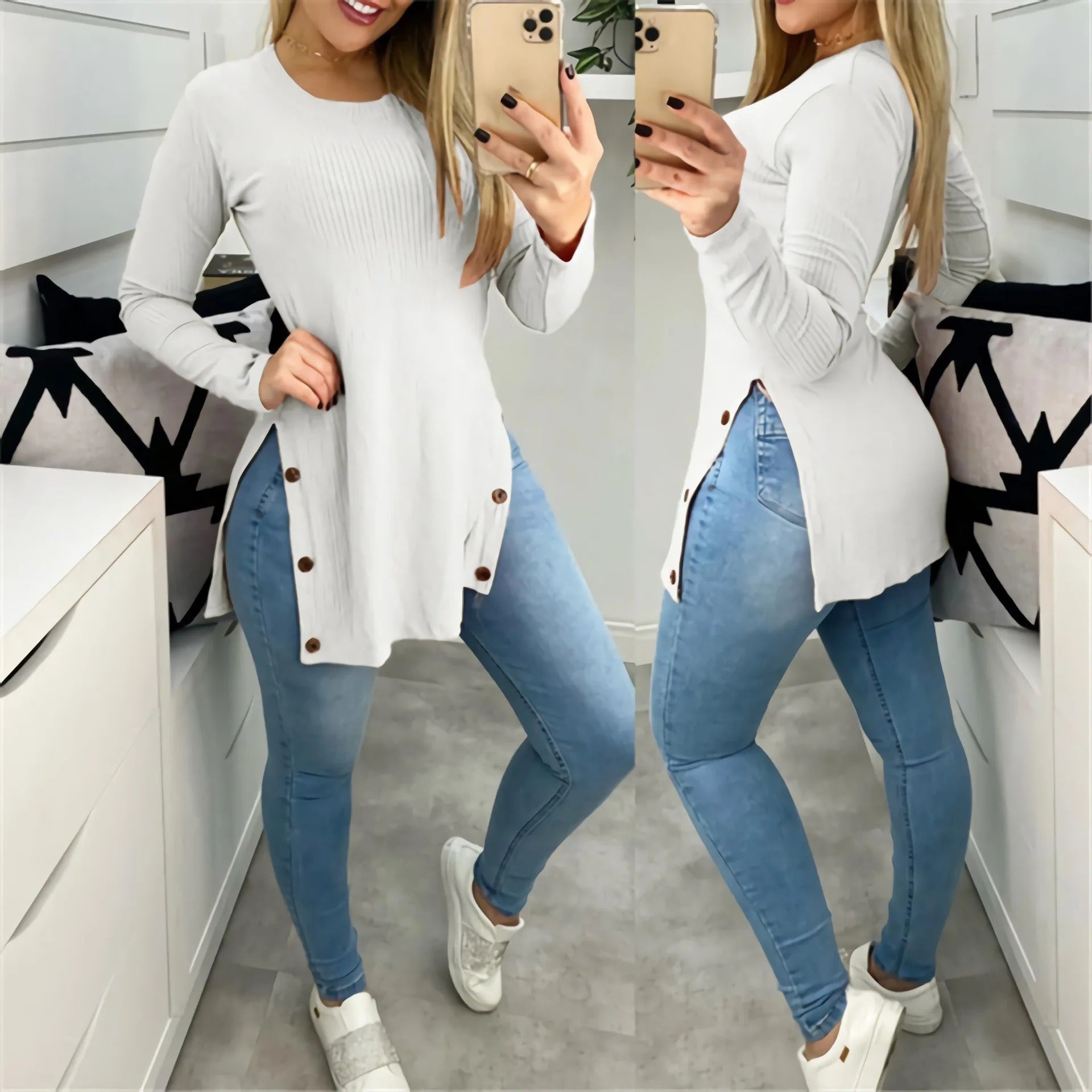 Chic Women's Casual Long Sleeve Blouse | Lina - Effortless Style