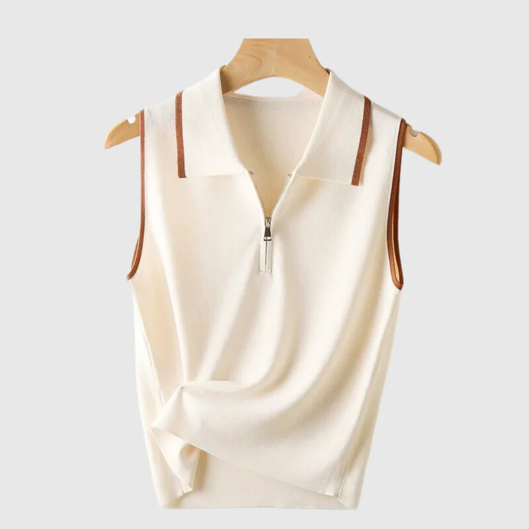 Chic Women's Sleeveless Blouse | Elegant Cass Design