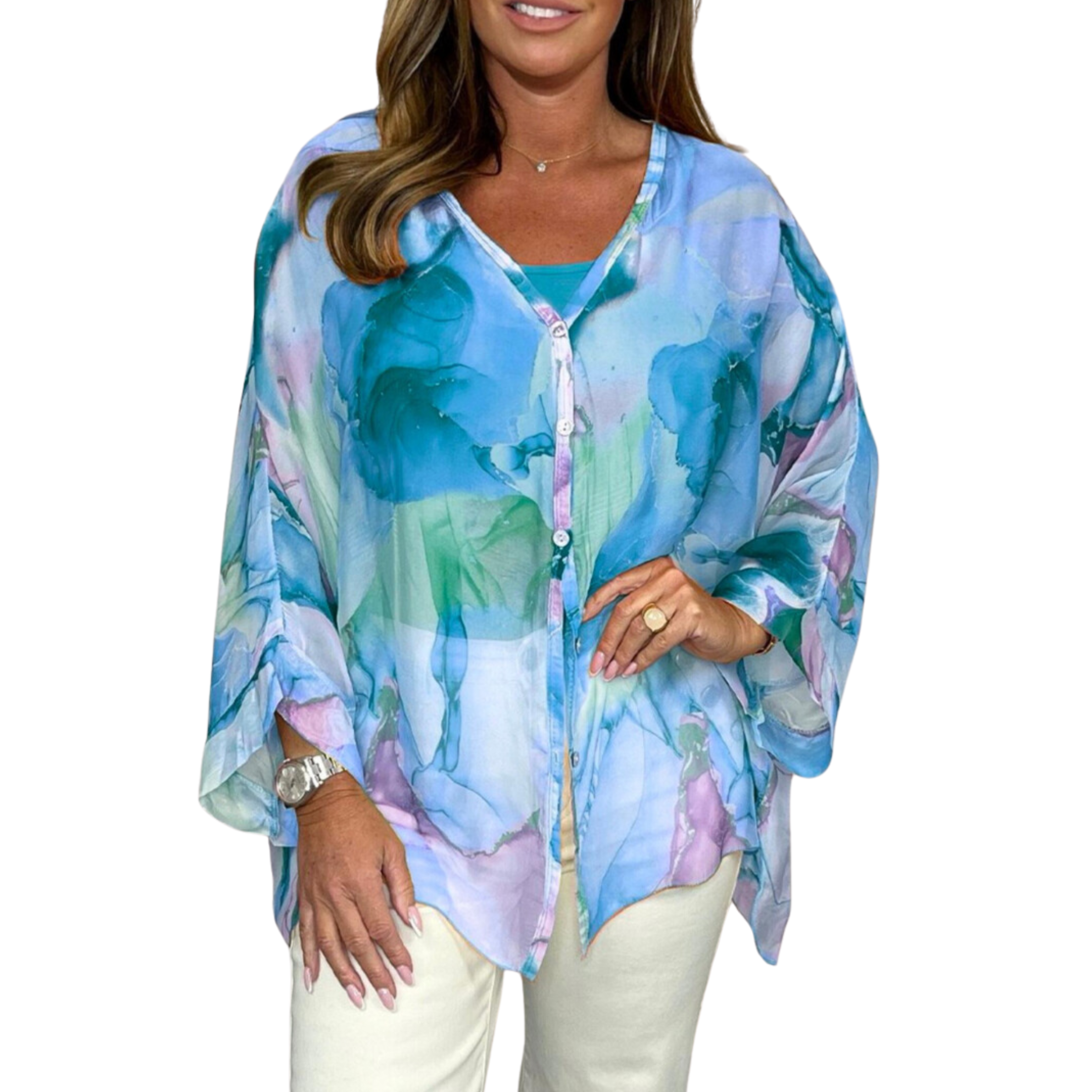 Women's Sheer Floral Blouse - Comfy & Stylish | Bliss Collection