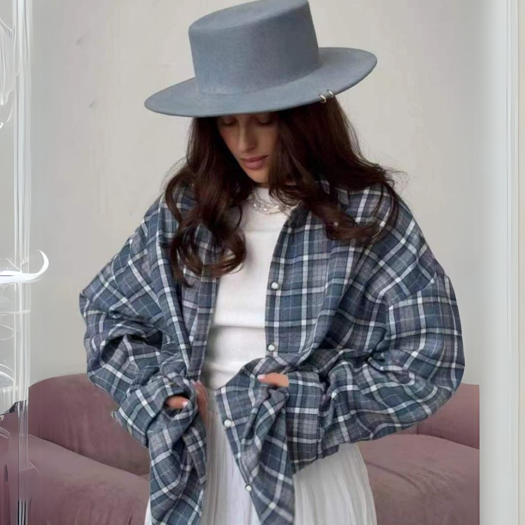 Chic Oversized Flannel Shirt for Women | Pavlina - Cozy & Stylish