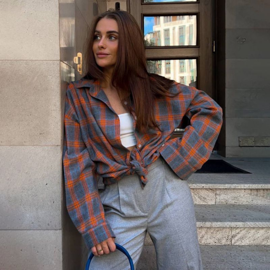 Chic Oversized Flannel Shirt for Women | Pavlina - Cozy & Stylish