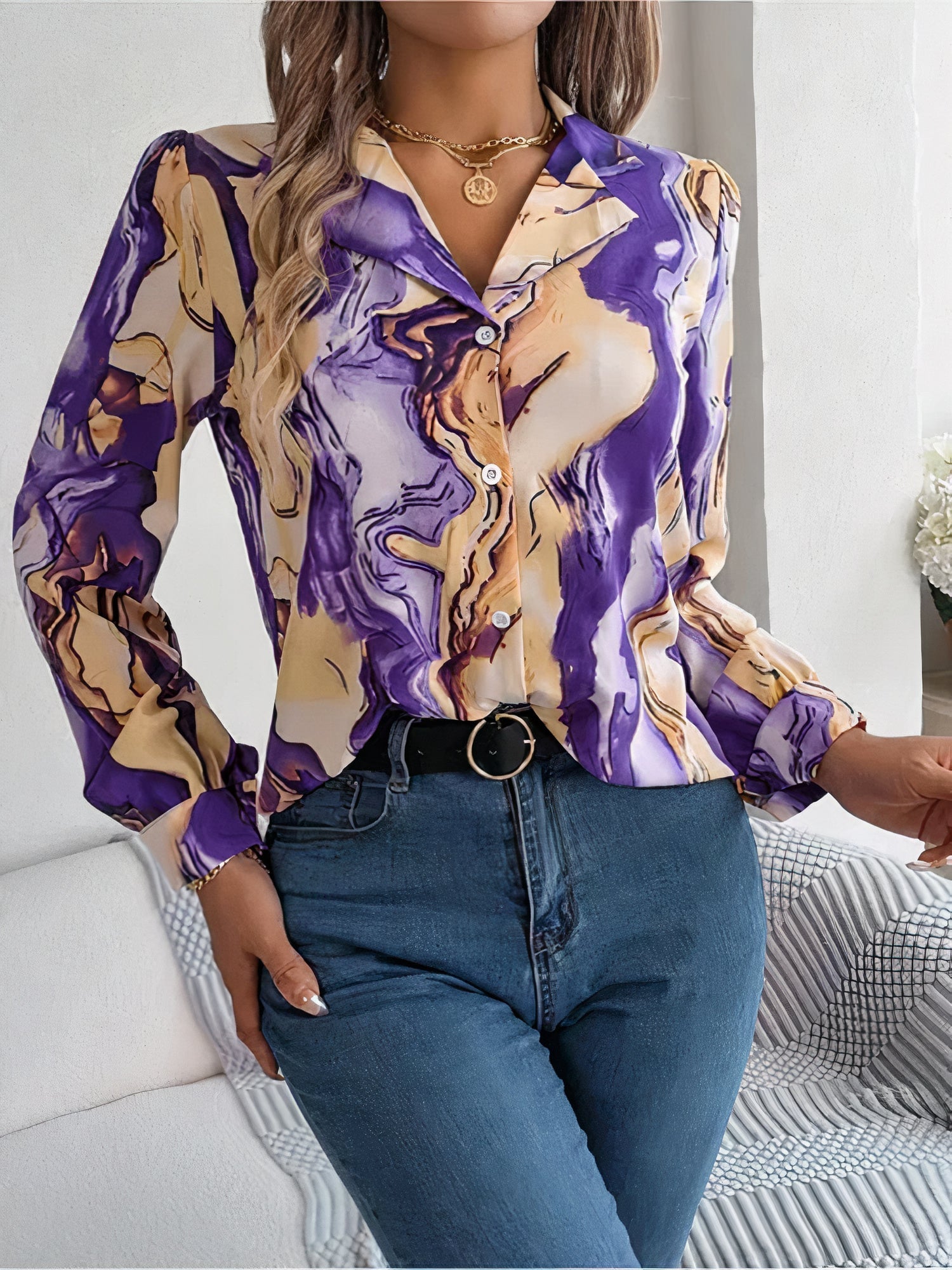 Chic Women's Long Sleeve Shirt - Oceana Collection