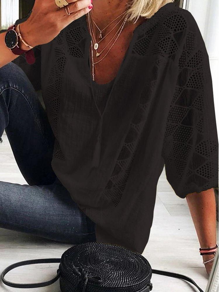 Elegant Women's Summer Crochet Blouse | Auria - Stylish & Breezy