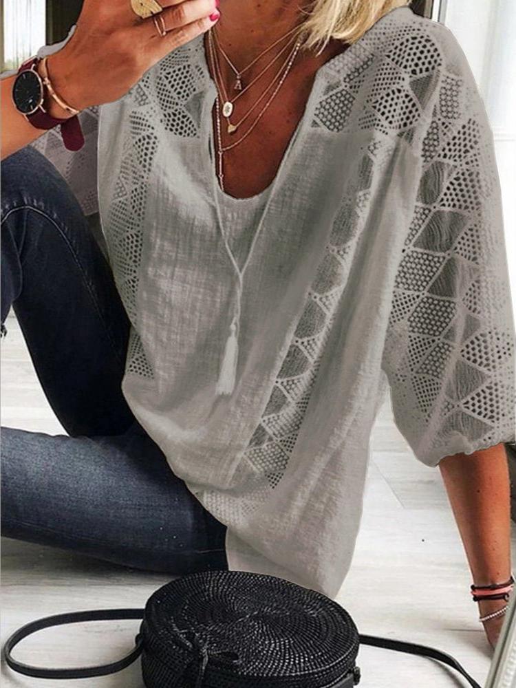 Elegant Women's Summer Crochet Blouse | Auria - Stylish & Breezy